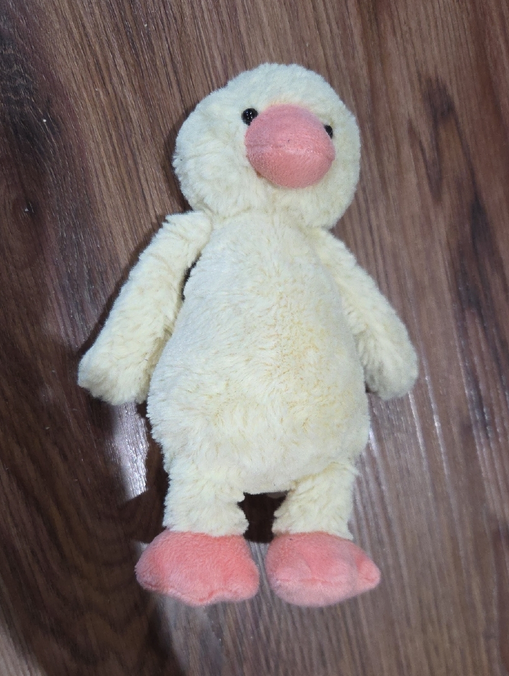 Jellycat Cream Plush Duck with Pink Beak and Feet